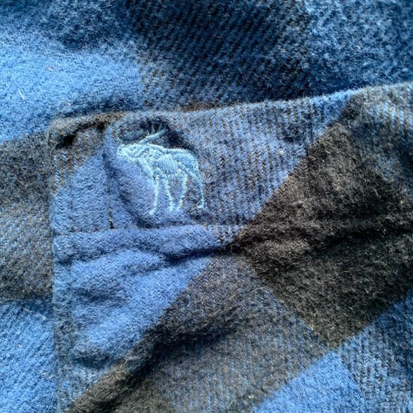 🇺🇸 ABERCROMBIE KIDS flannel buffalo shirt 13/14 - Picture 8 of 15